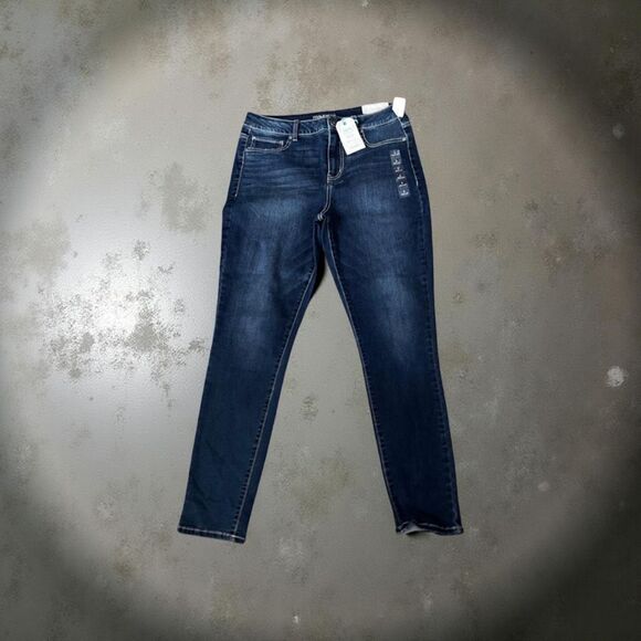 NWT Maurices High Rise Dark Wash Jeans Jeggings Size Large 32x30 #13 - Picture 1 of 5